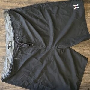 Hurley Black Men’s Board Shorts with Iridescent Logo